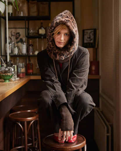 Eliess Hood - Print Brown