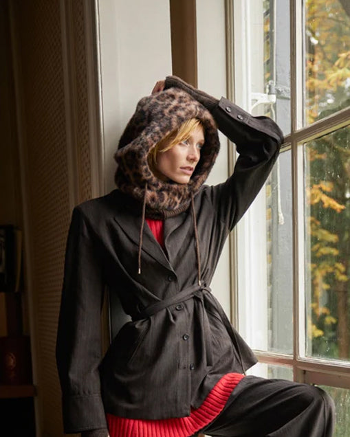 Eliess Hood - Print Brown