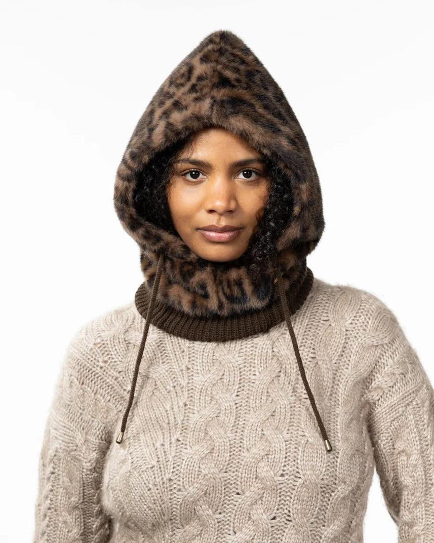 Eliess Hood - Print Brown