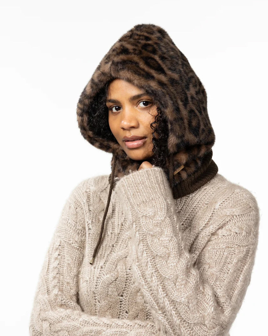 Eliess Hood - Print Brown