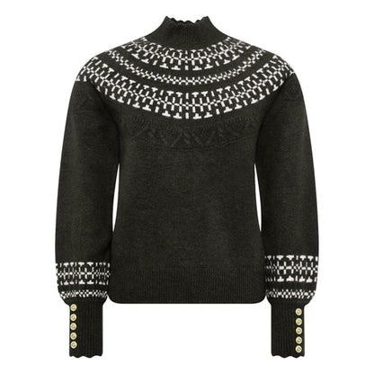 Elodie Roll Neck Knit - Forest Green