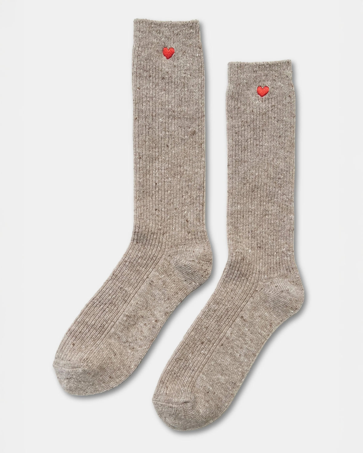 Embroidered Snow Sock - Tan