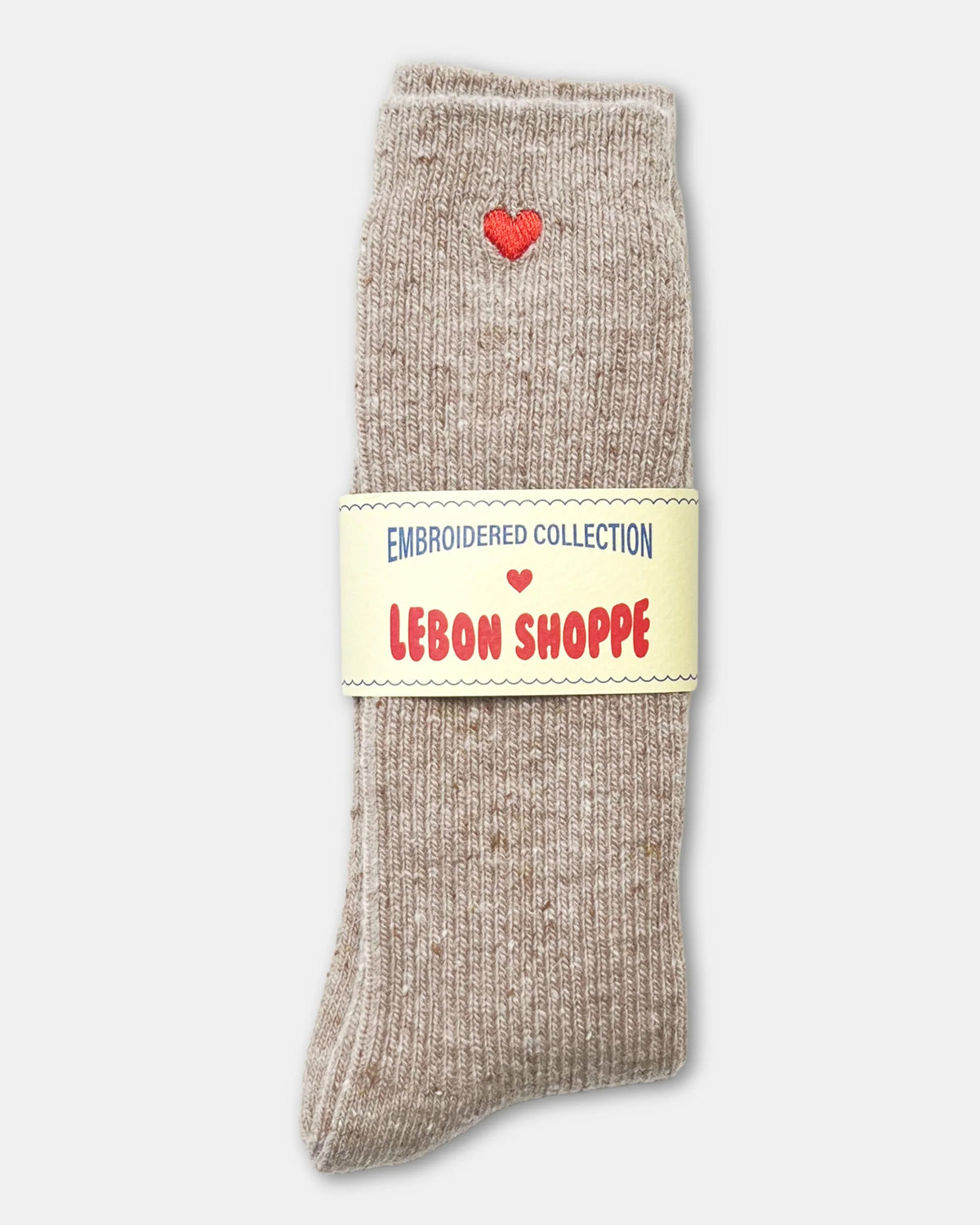 Embroidered Snow Sock - Tan