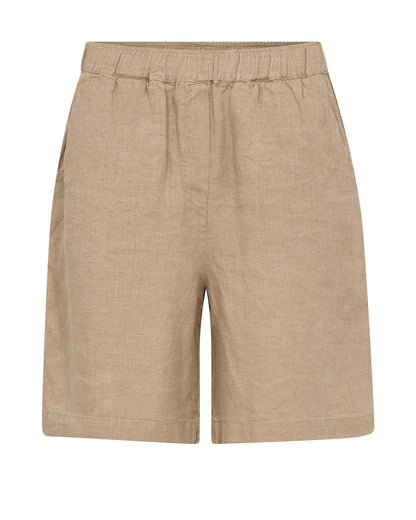 Emmie Linen Bermuda Shorts - Petrified Oak