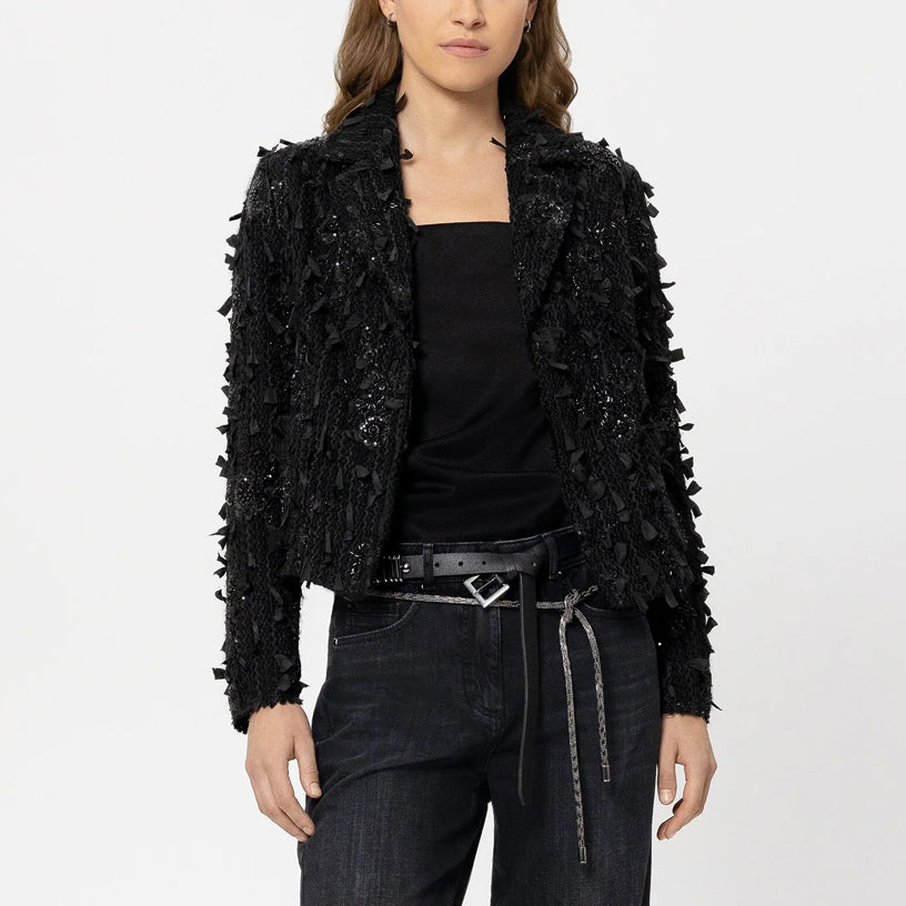 Eyelash Sequin Tweed Jacket - Luxury Tweed