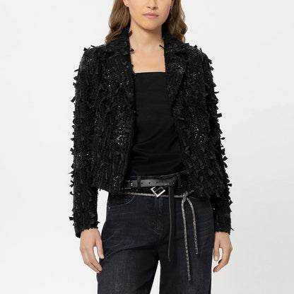 Eyelash Sequin Tweed Jacket - Luxury Tweed