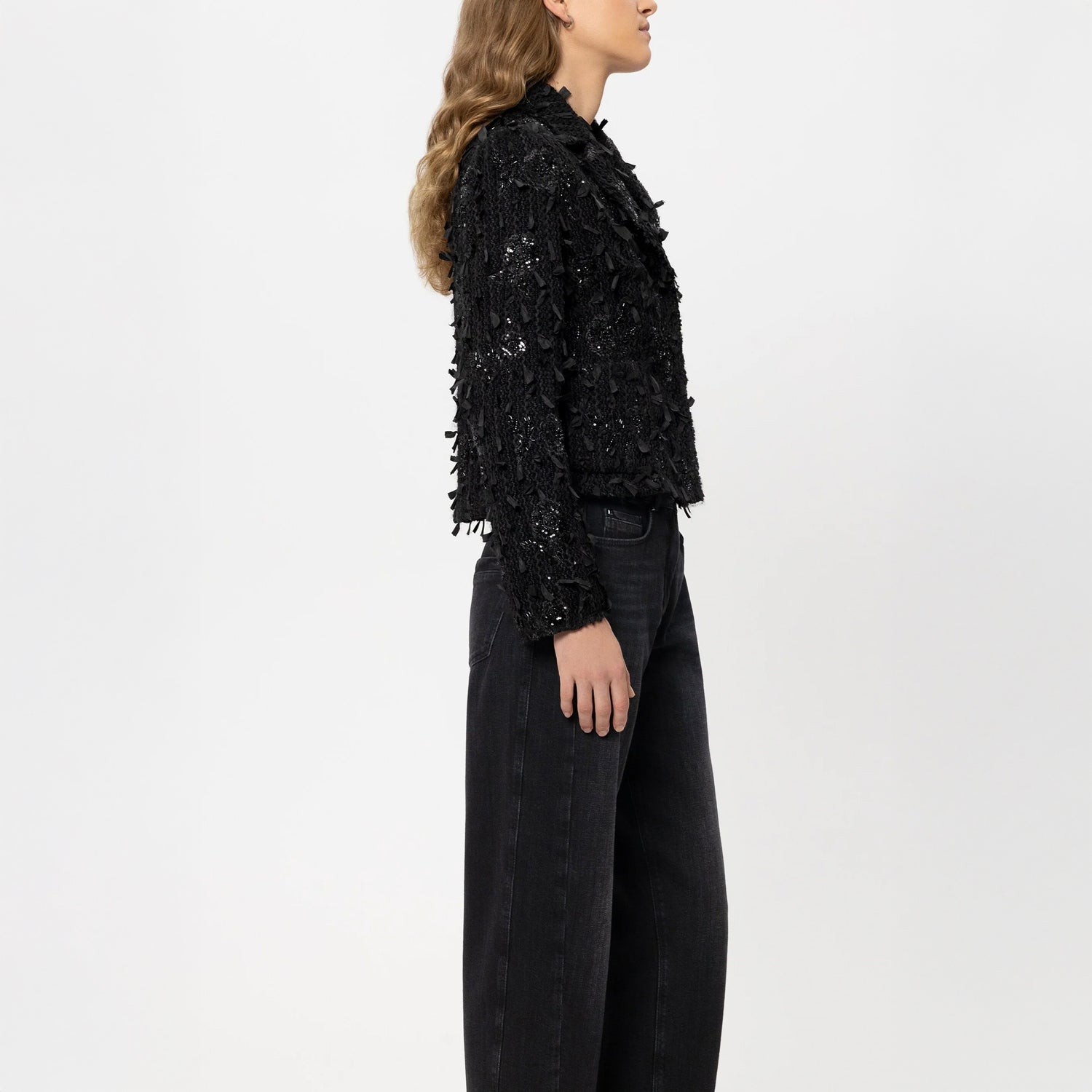 Eyelash Sequin Tweed Jacket - Luxury Tweed