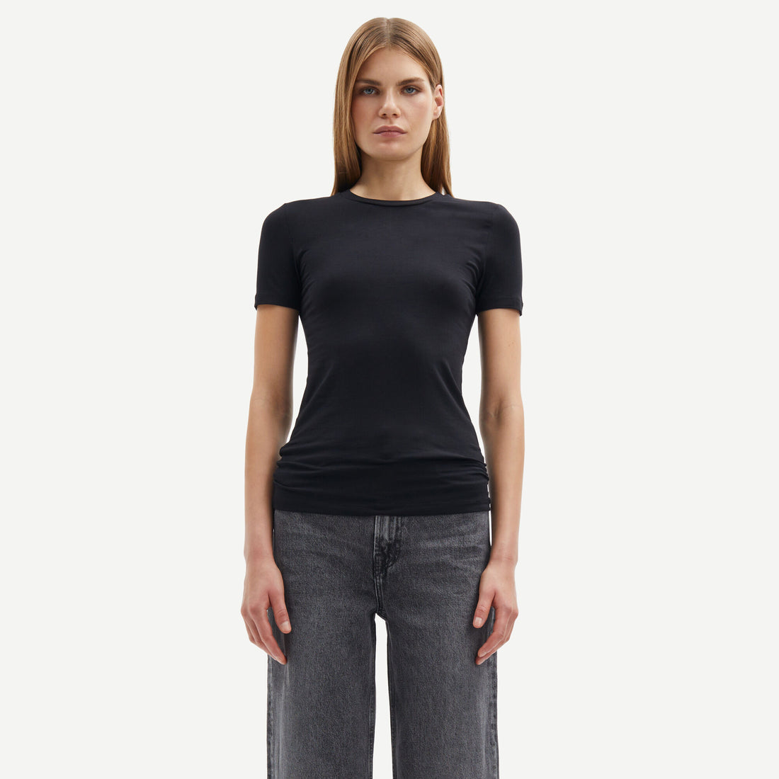 Ester Short Sleeve Fitted Tee - Black