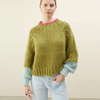 Tamborito Contrast Cuff Jumper - Green