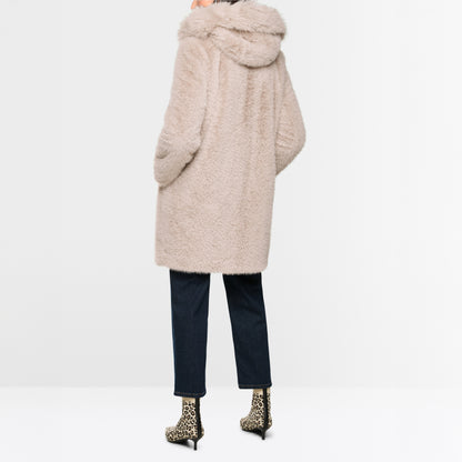Faux Fur Coat - Warm Stone