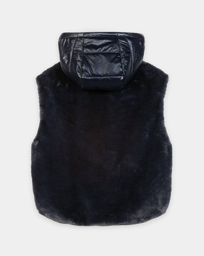Faux Fur Gilet - Navy