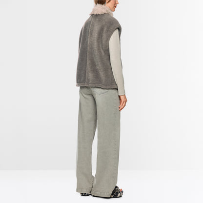 Faux Fur Gilet - Soft Charcoal