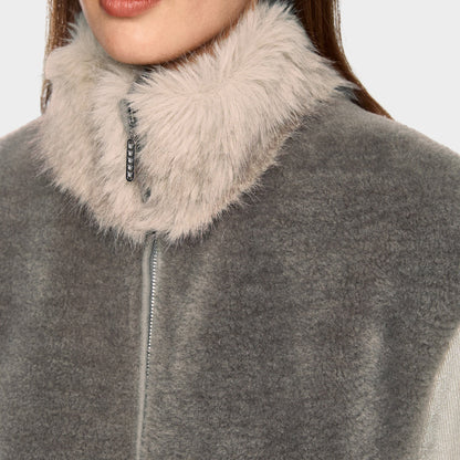 Faux Fur Gilet - Soft Charcoal
