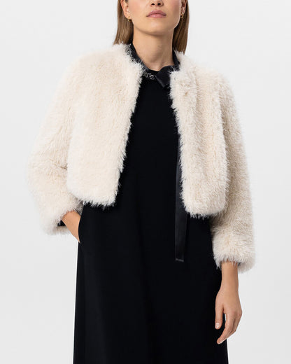 Faux Fur Jacket - Eggshell