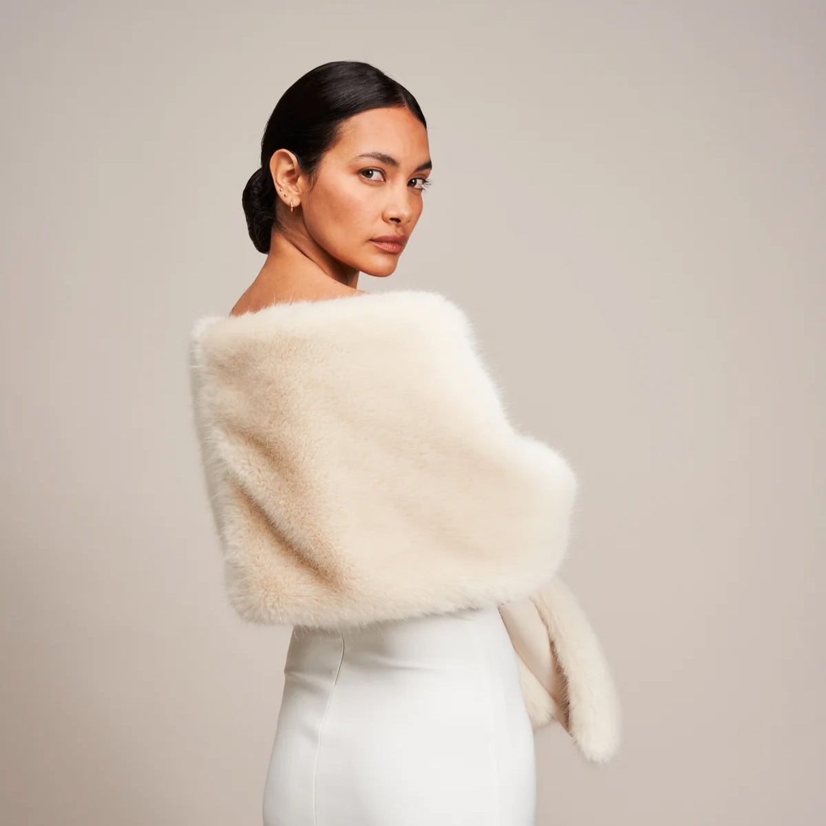 Faux Fur Stole - Biscuit Cloud