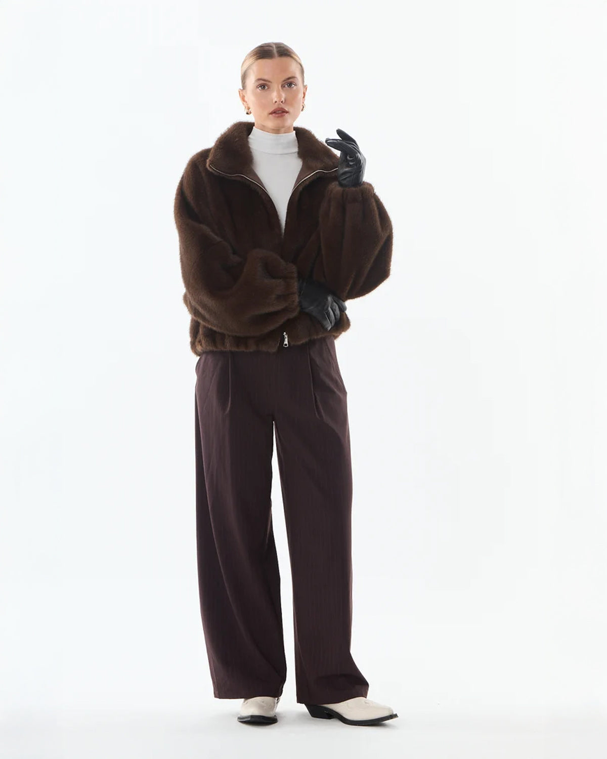 Faux Fur Bomber - Brown