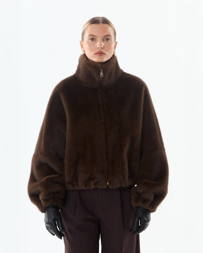 Faux Fur Bomber - Brown