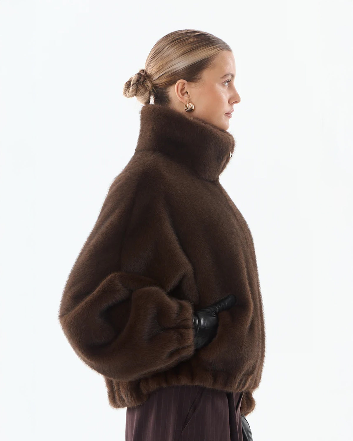 Faux Fur Bomber - Brown