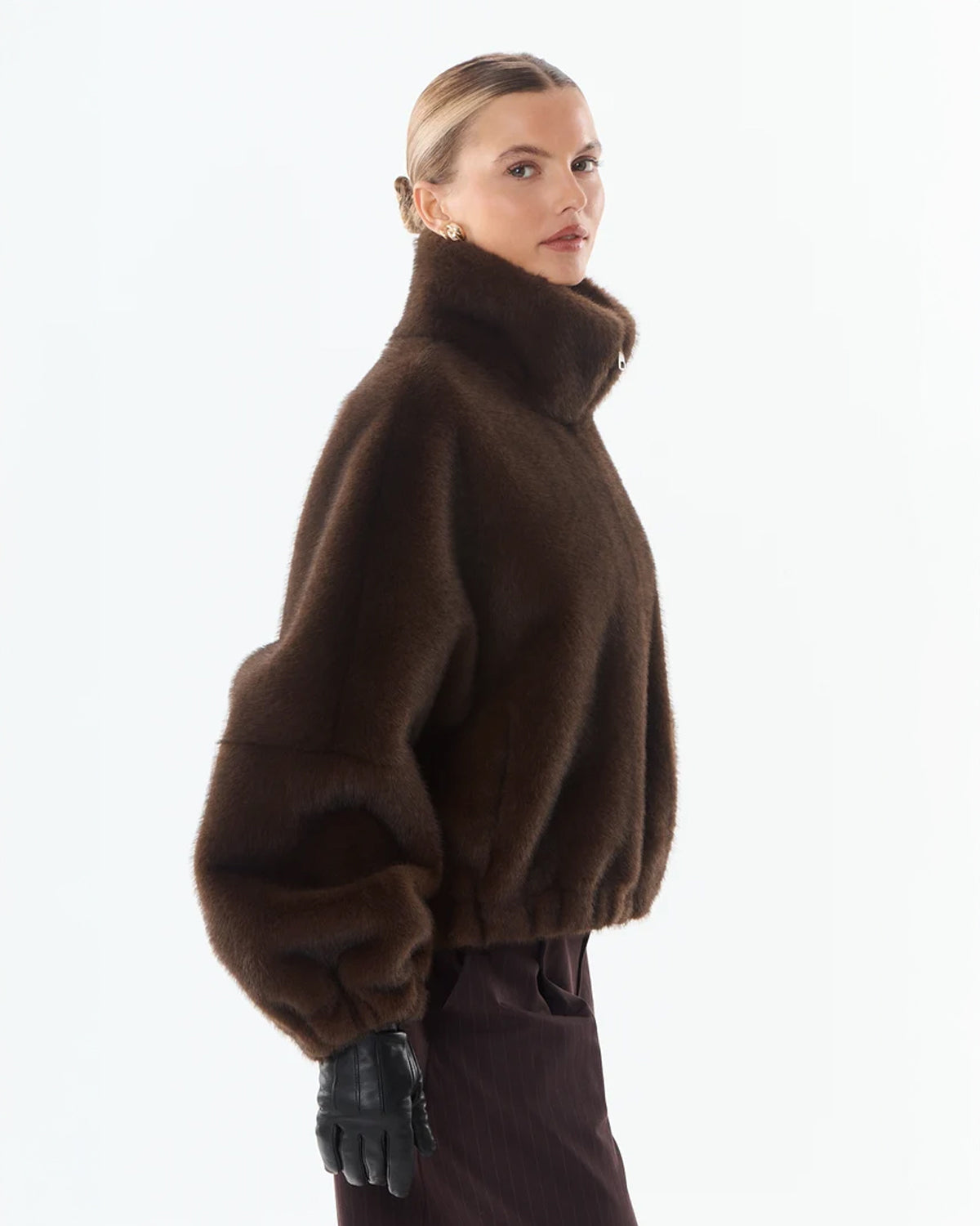 Faux Fur Bomber - Brown