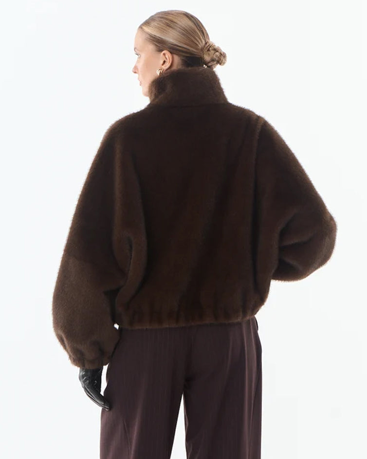 Faux Fur Bomber - Brown