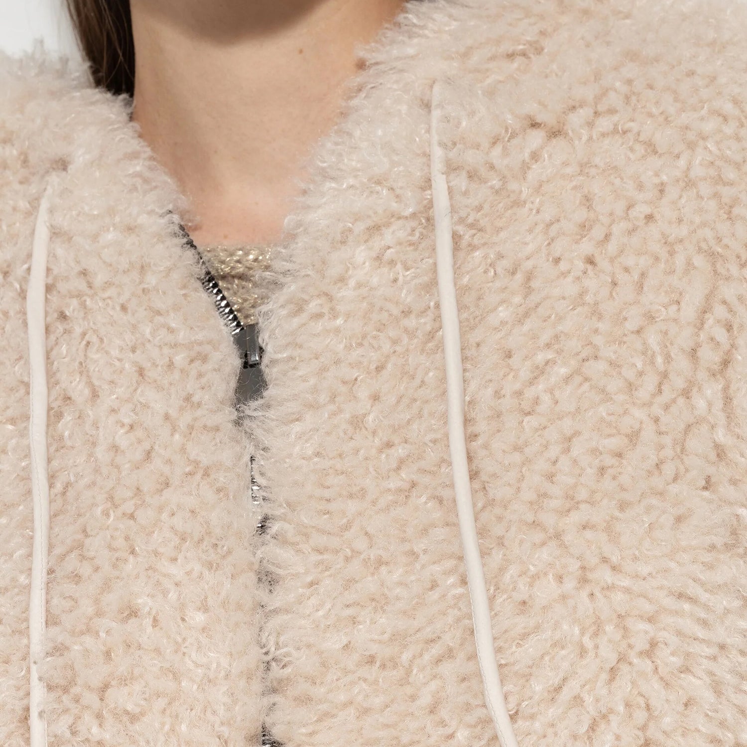 Faux Fur Jacket - Greige