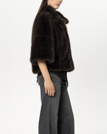 Faux Fur Jacket - Truffle
