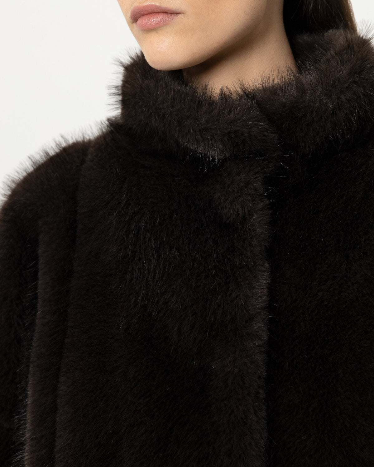 Faux Fur Jacket - Truffle