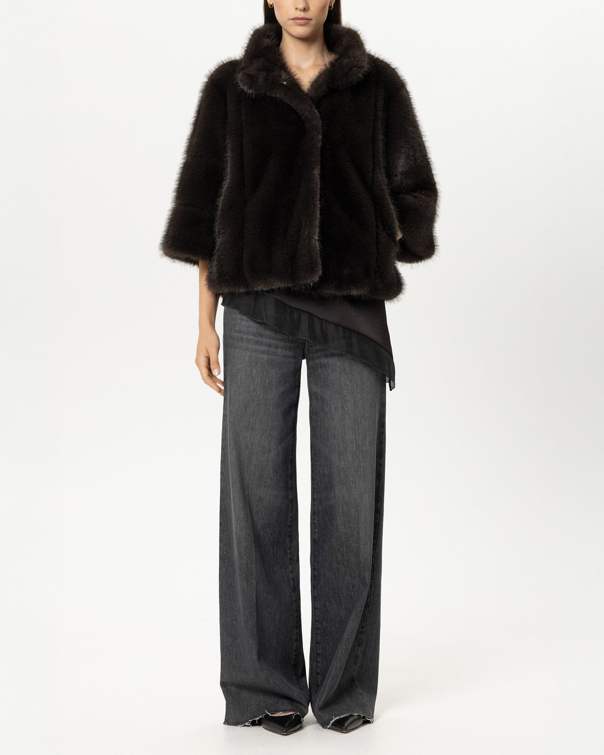 Faux Fur Jacket - Truffle