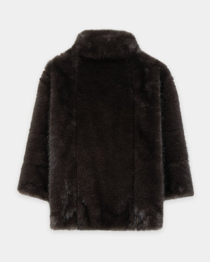 Faux Fur Jacket - Truffle