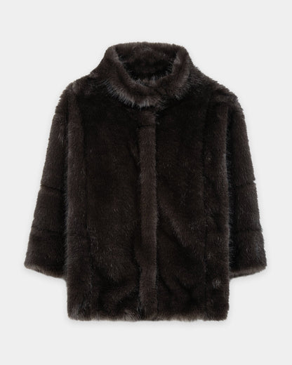 Faux Fur Jacket - Truffle