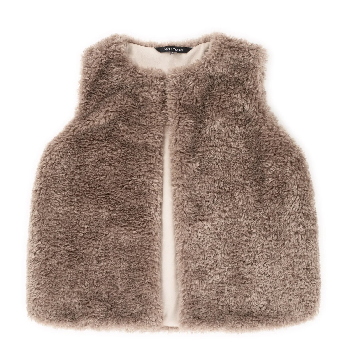 Faux Sheepskin Gilet - Taupe