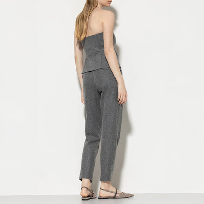 Flannel Jogging Pants - Dark Grey Melange