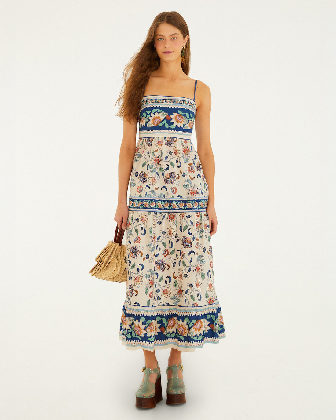 Tapestry Midi Dress - Floral Delhi Tapestry Light Pink