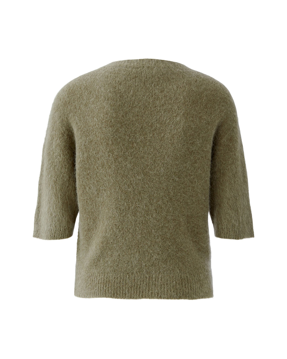 Fluffy Short Sleeve Knit Jumper - Green Garden