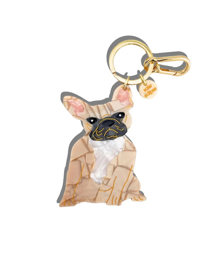 Frenchie Dog Keyring - Beige