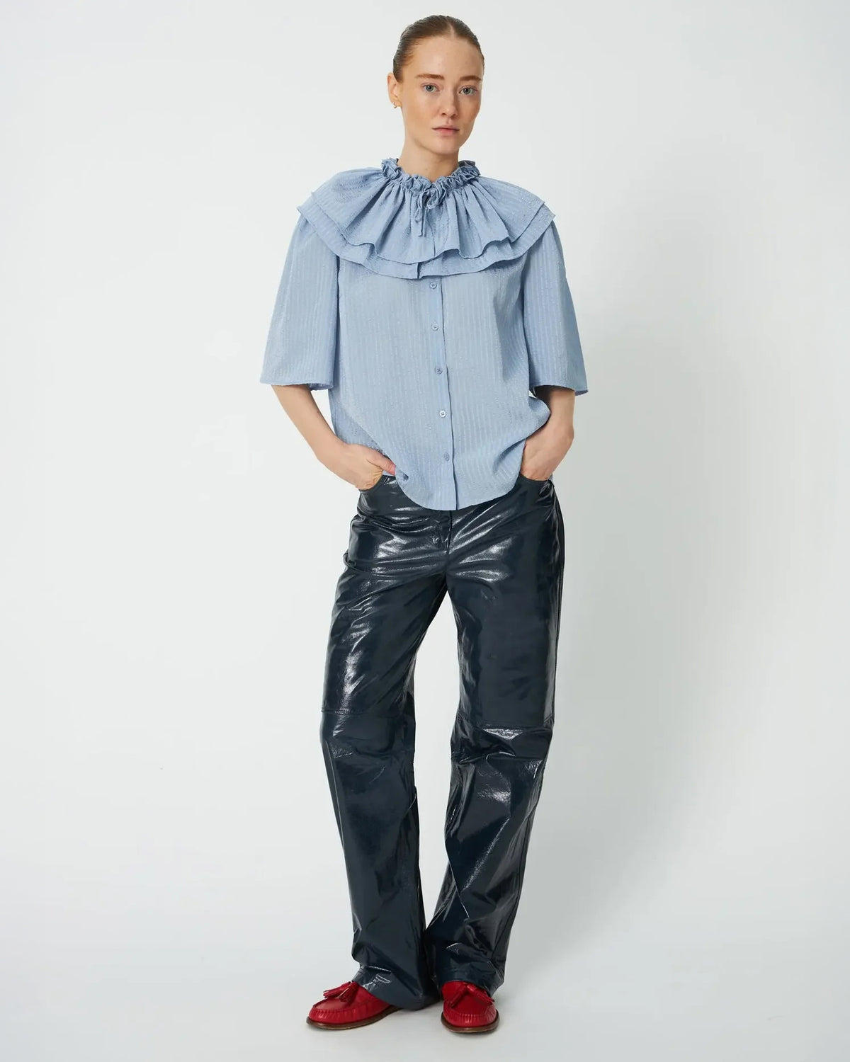 Frill Top - Dowe Blue