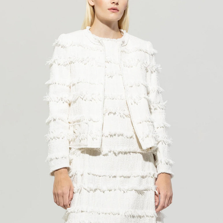 Fringe Detail Jacket - Off White