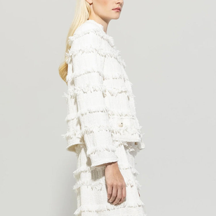 Fringe Detail Jacket - Off White