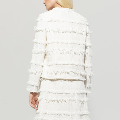 Fringe Detail Jacket - Off White