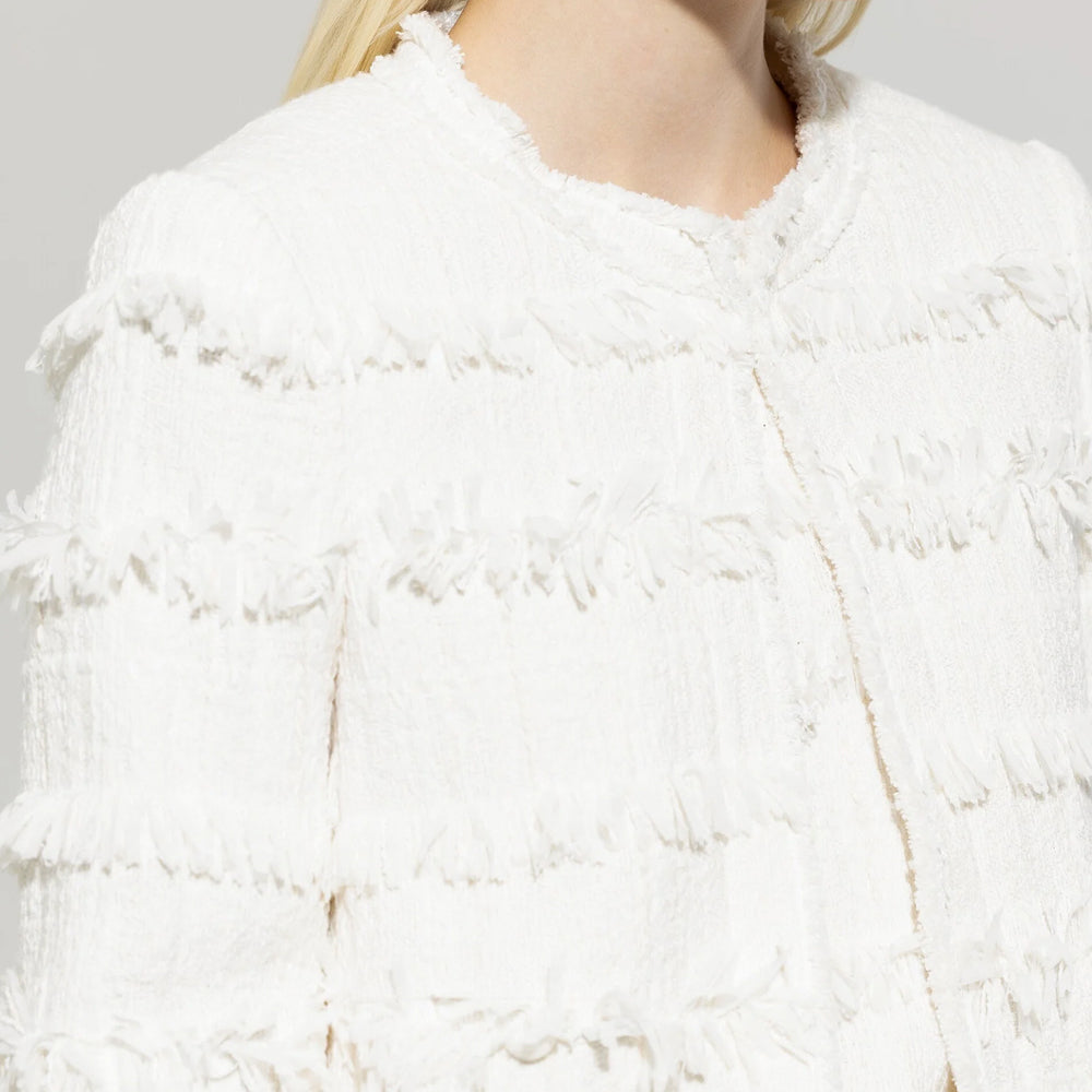 Fringe Detail Jacket - Off White