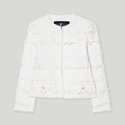 Fringe Detail Jacket - Off White