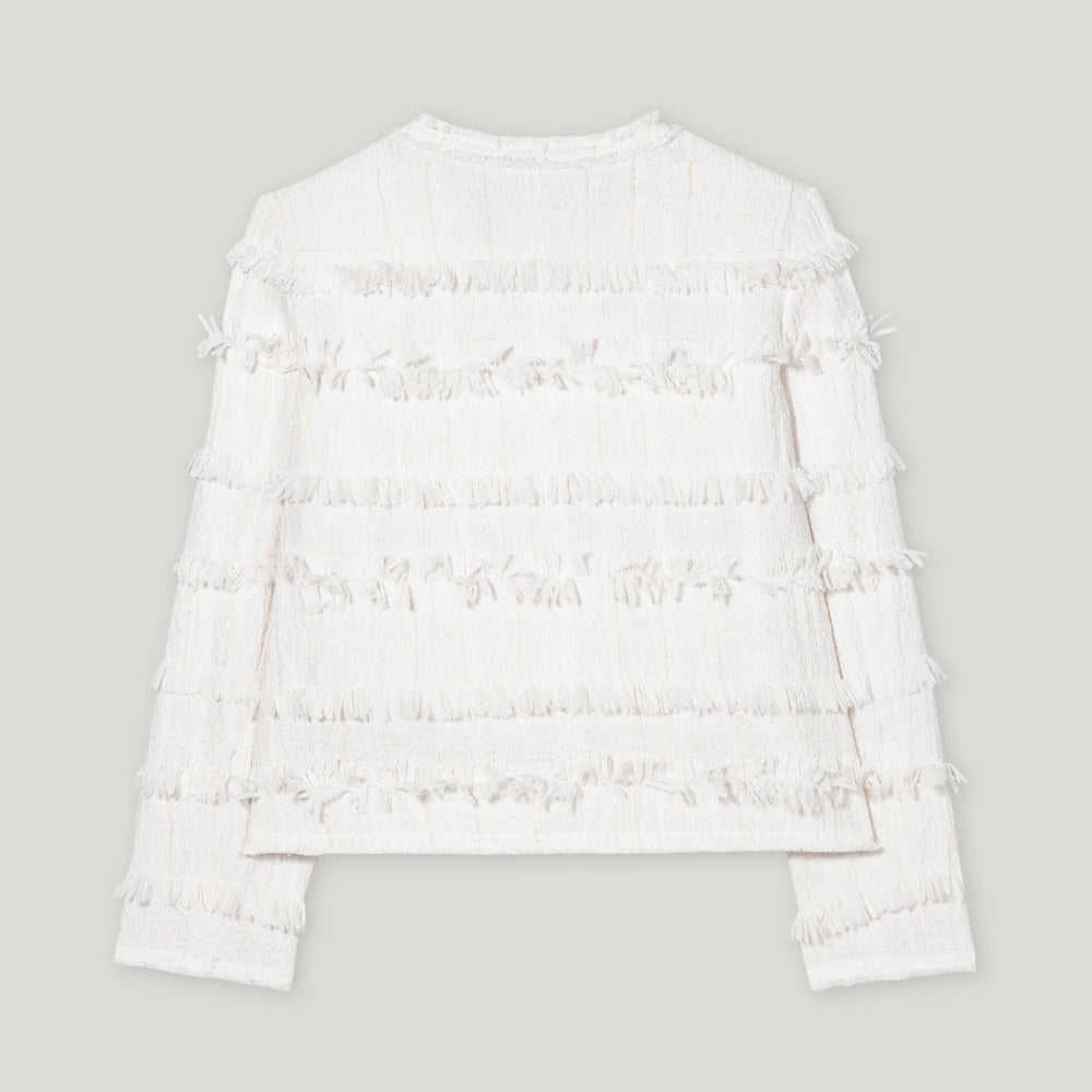 Fringe Detail Jacket - Off White