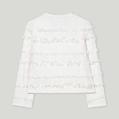 Fringe Detail Jacket - Off White