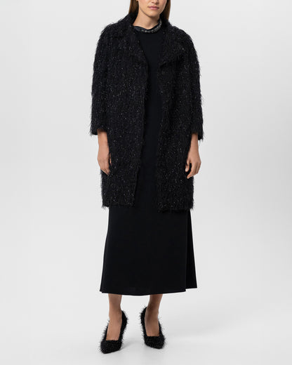 Fringe Style Coat - Black