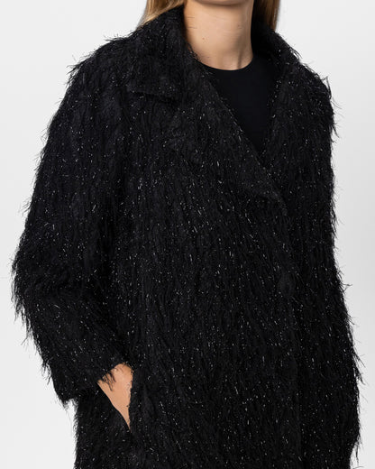 Fringe Style Coat - Black