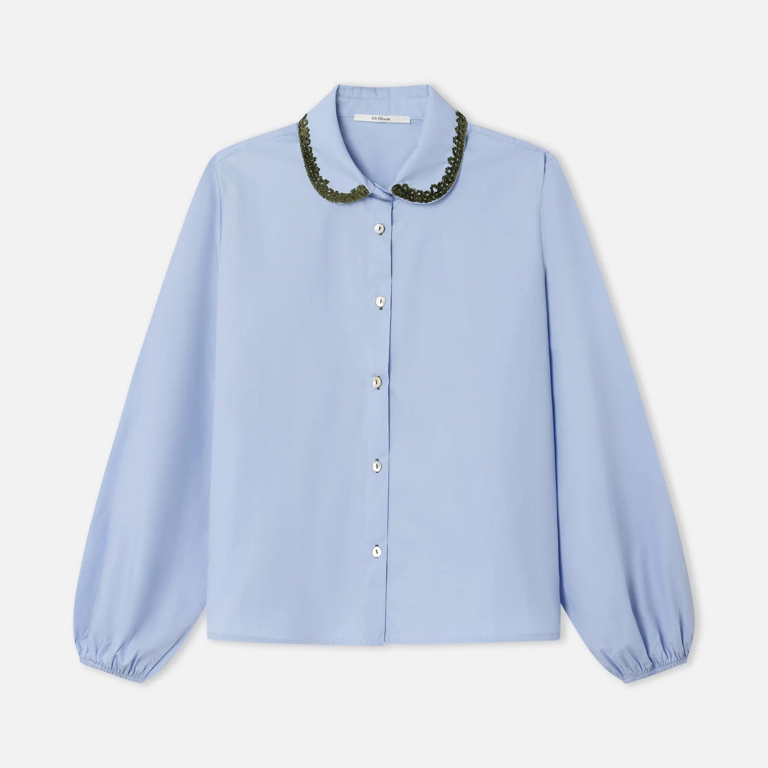 Fun Embroidered Collar Shirt - Blue