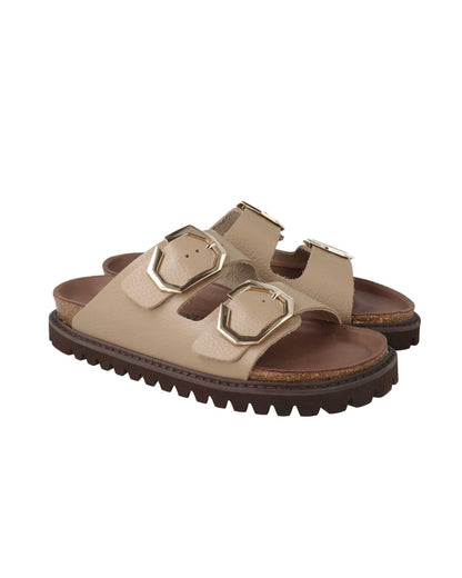 Galia Embossed Leather - Taupe