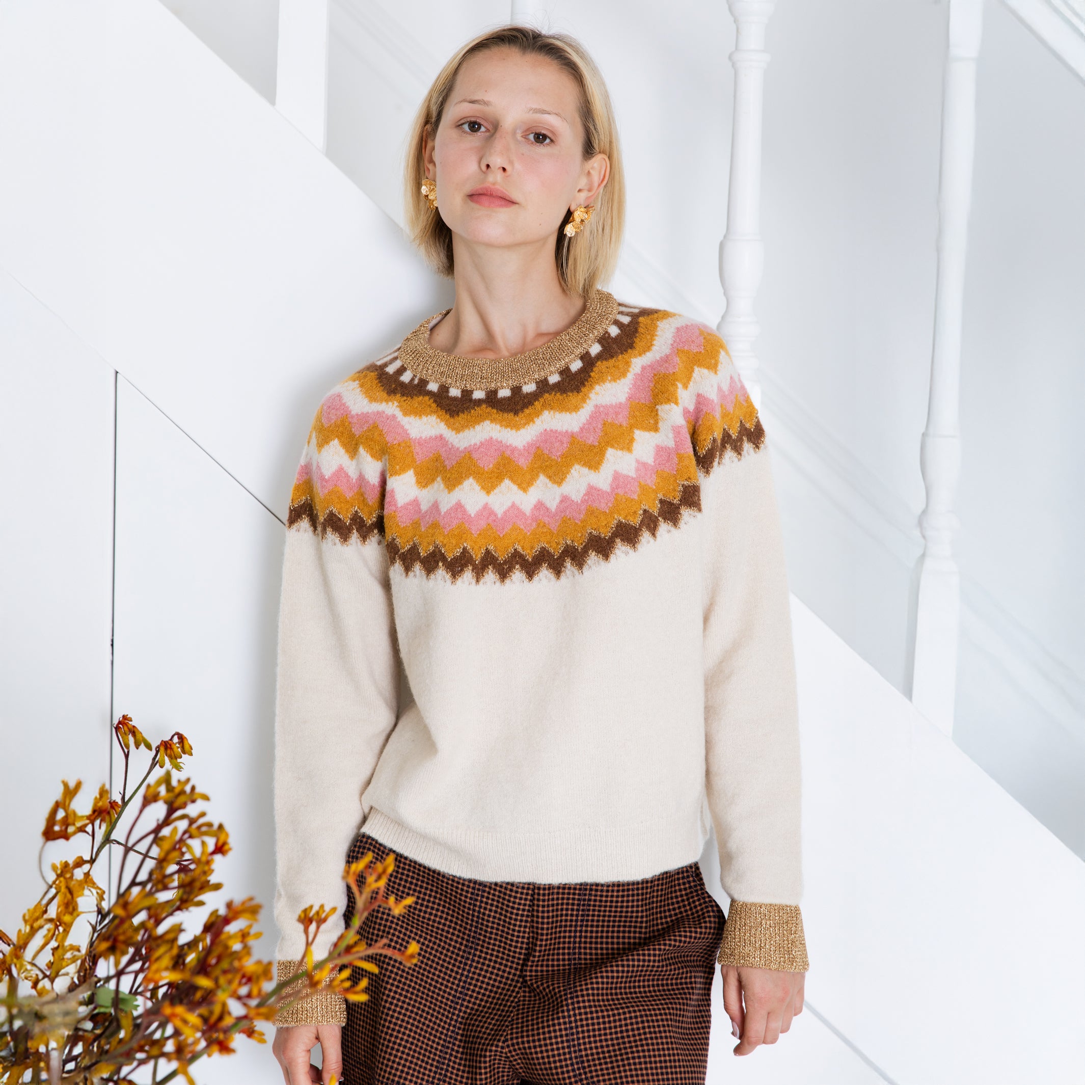 Gigi Jumper - Ecru Rose