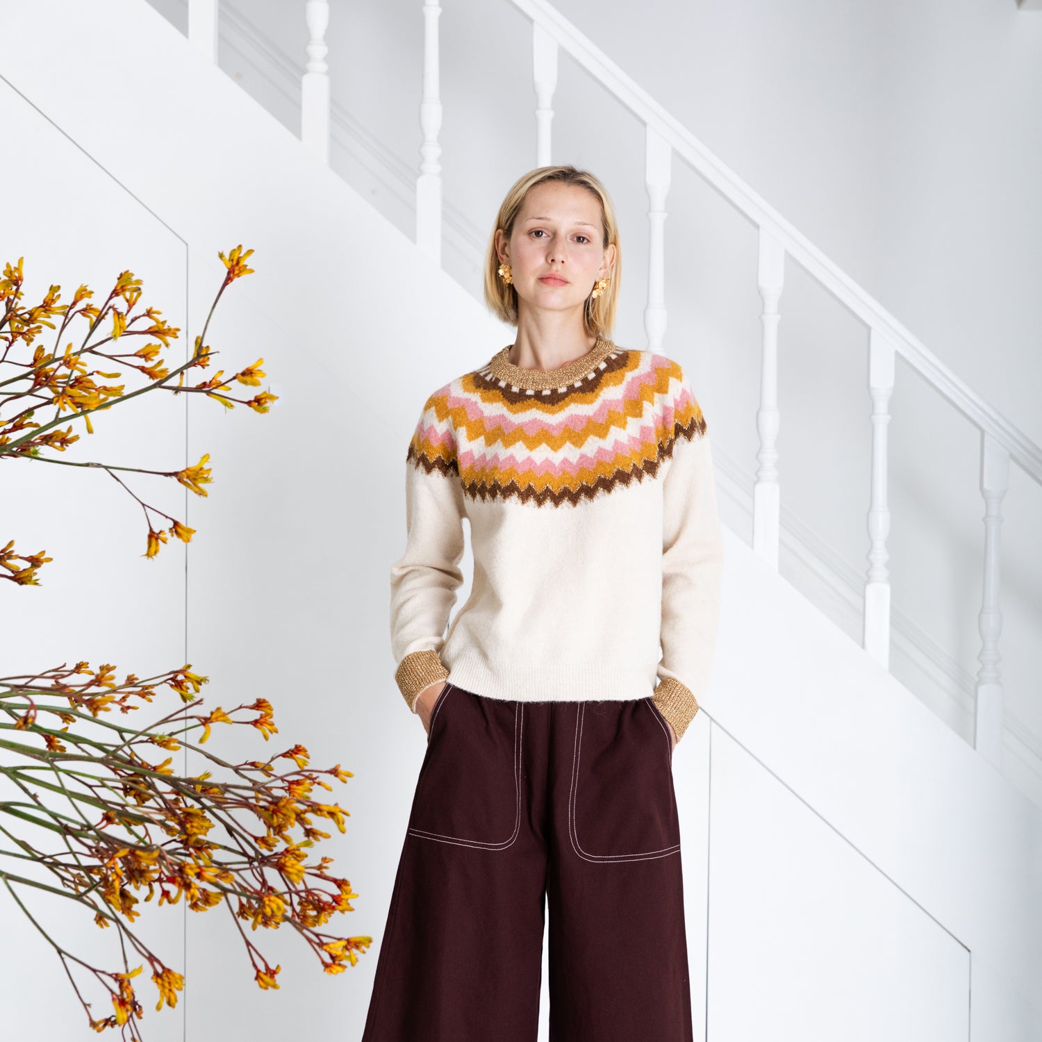 Gigi Jumper - Ecru Rose