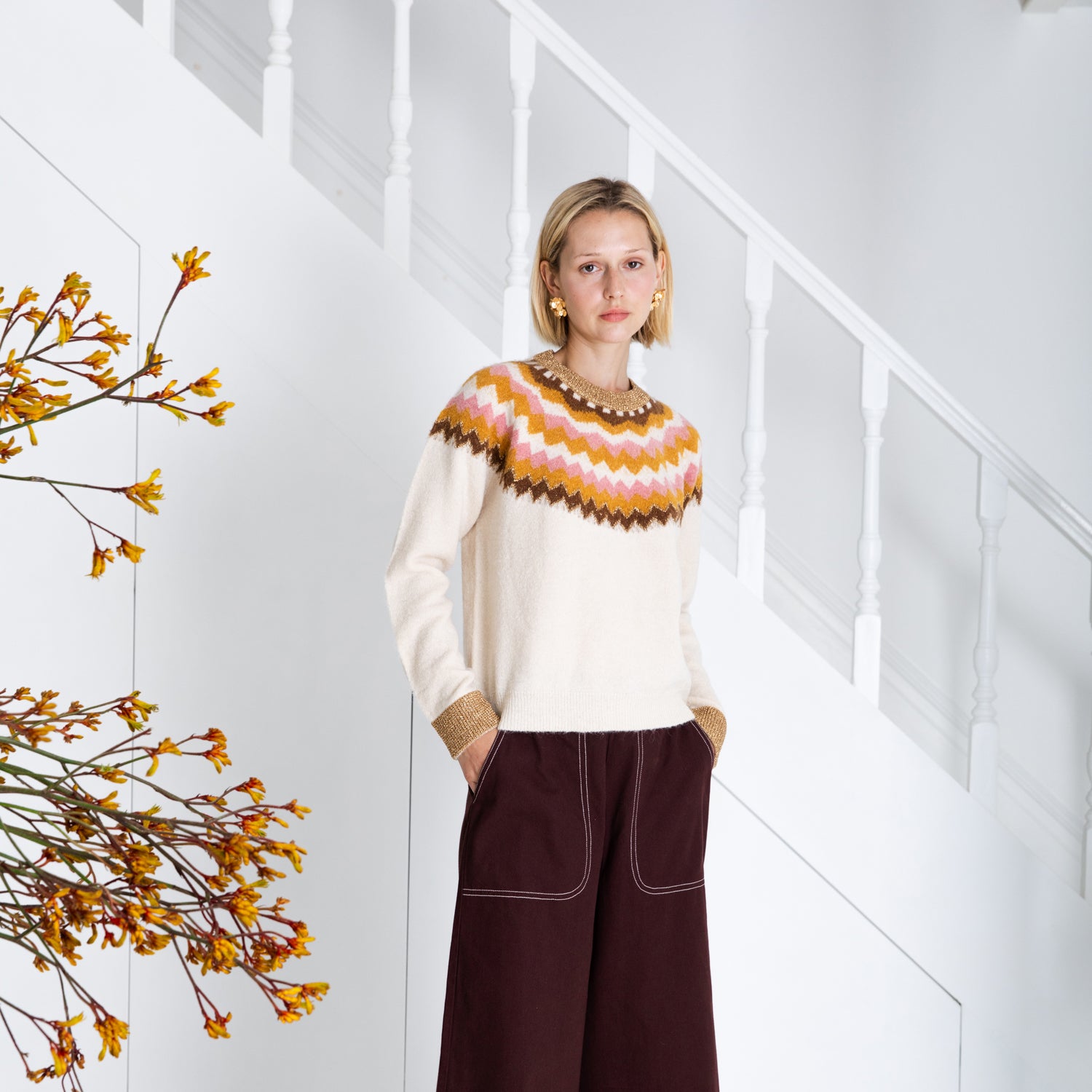Gigi Jumper - Ecru Rose